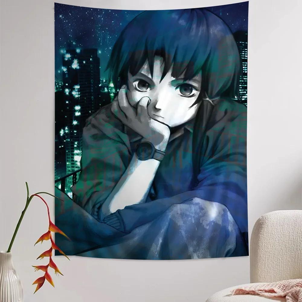 Serial Experiments Lain Cartoon Tapestry Art Science Fiction Room Home Decor Wall Hanging Home Decor