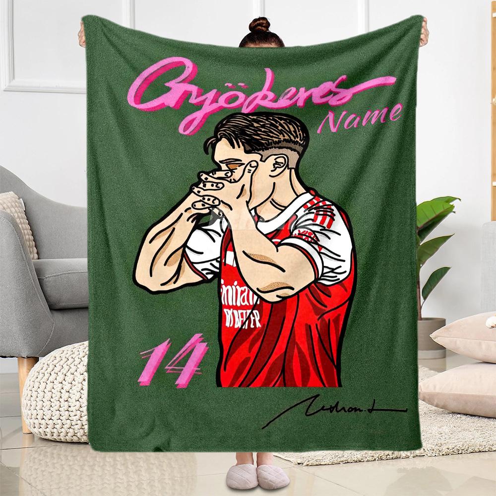 Arsenal Fan Art Personalized Text Blanket Gift Personalized Blanket Ultra-Soft Throw For Home Decor Office Bedding Seaside Four Seasons Universal