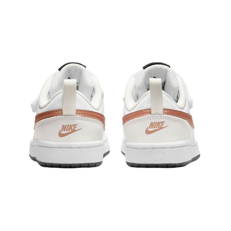 Nike Детские кроссовки Court Borough Low 2 PS Белый Металлик Красная Бронза Саммит-Белый Темно-Дымчато-Серый BQ5451-116