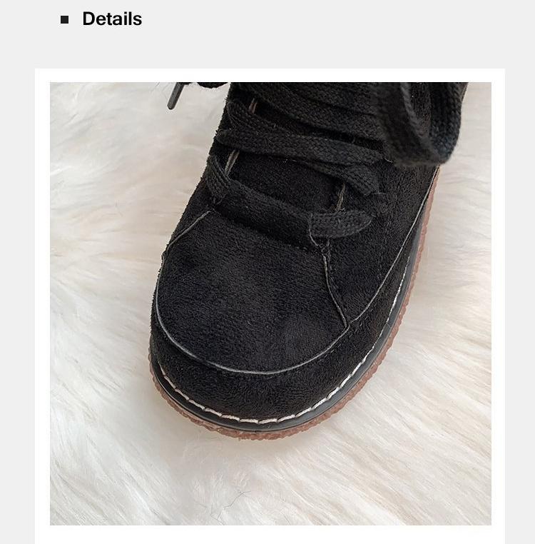 2022 New Fashionable Northeast Warm Cotton Shoes for Women In Winter with Thick Velvet and Round Lace Snow Resistant Thick Bottom Short Boots