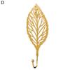 Золотой металлический крючок в форме листа, дверная стена, гардероб, вешалка для одежды, подвесной декор