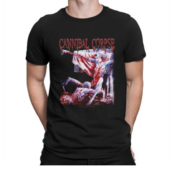 Harajuku Streetwear Tshirt Unisex Summer Tops Cannibal Corpse T-Shirt Death Metal Band Butchered Skull Tomb Unisex Brand T-shirt Unisex T-shirt