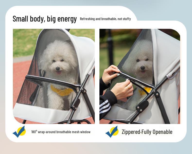 Легкая складная коляска для домашних животных для маленьких собак и кошек, с зонтом и функцией для прогулок на улице