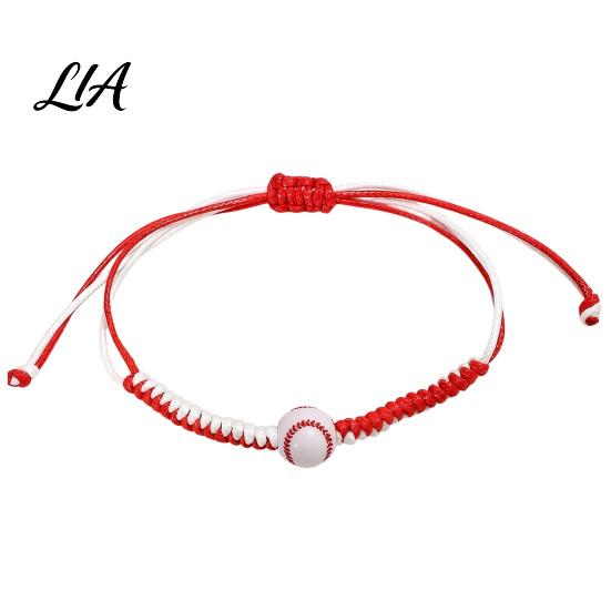 Stylish Cord Bracelet for Fans Sports Themed Braided Bracelet, Adjustable Hand Woven Rope Wristband with Trendy Enthusiast Accessory Ball Charms,