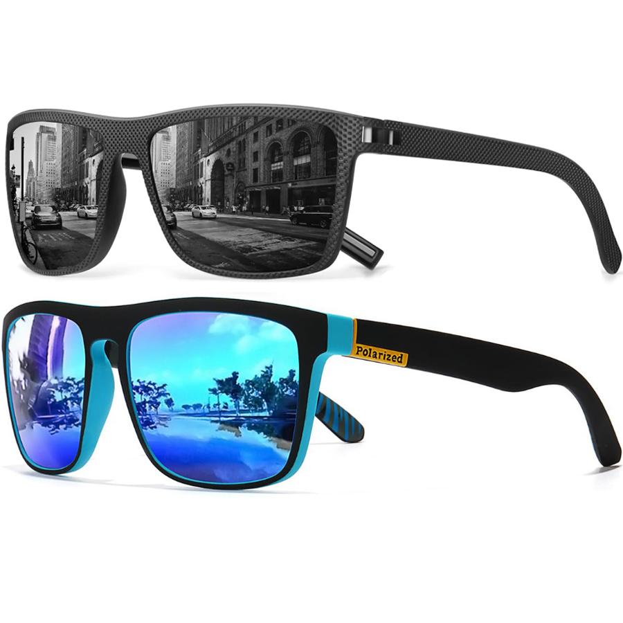 2Pack New Polarized Sunglasses Men Women Trendy Retro Sun Glasses Outdoor Sports Fishing Hiking Driving UV400