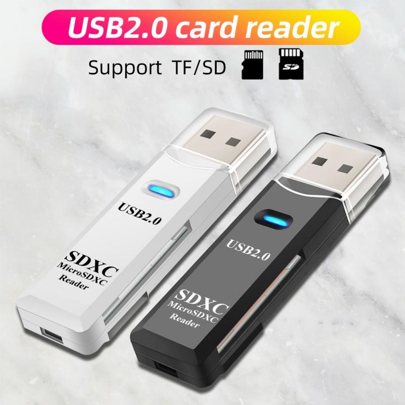 2.0 Кардридер 2 В 1 Кардридер для ПК Micro SD TF Карта Памяти Ридер Мультикарт Ридер Адаптер Флеш-накопитель Аксессуары для ноутбука AVE