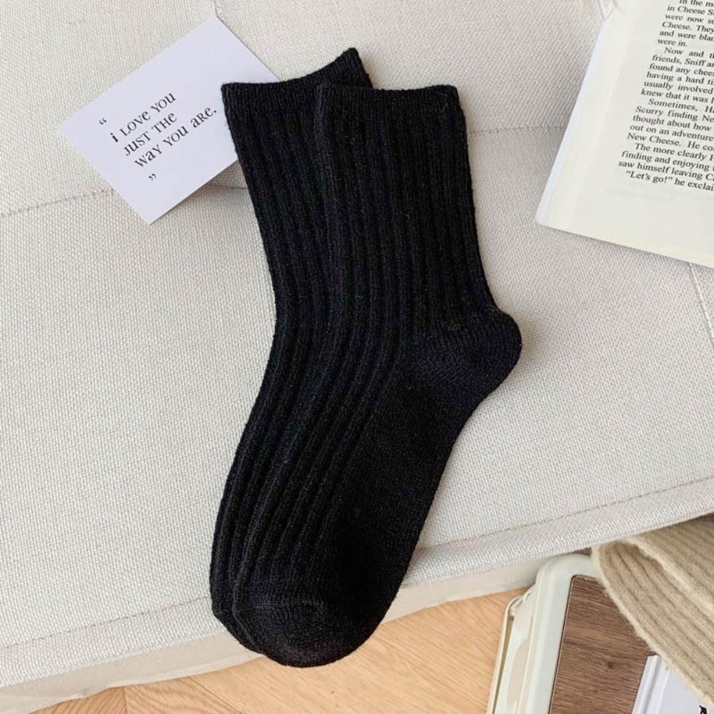 1 Pair Thicker Warm Thermal Crew Socks Comfortable Wool Socks Fashion Knitting Socks Women Girls
