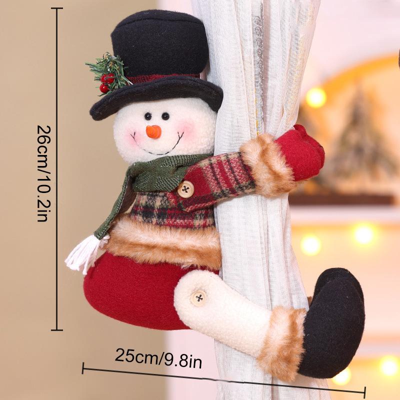 1PC Hat Designs with Sweaters Curtain Buckle Christmas Decorations Christmas Creative Curtain Clips Reindeer & Santa Snowman