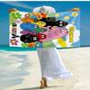 Custom Name Ultra-Soft Beach Towel with Barbapapa Theme,Ideal for Pool - Camping, Diving - Perfect Travel Essential, Vibrant Beach Towel.