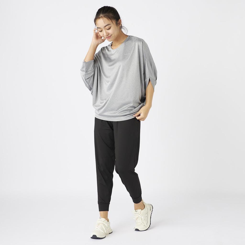 Marie Claire Fitness Wear Set and Loose Size 344192 Women's (Dolman T-shirt Pants), Gray, 3L,