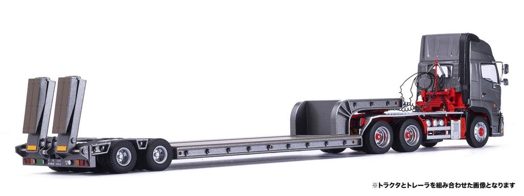 Platz X Kencraft Scale Hino Profia SS 6x4 High Roof Light Gunmetallic Current Model Painted Diecast Model KK1300SSGM 1/50