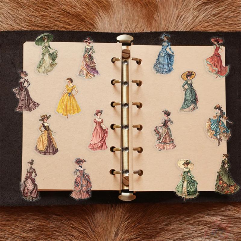 50 шт./набор Ретро Викторианская леди Серия 01 ПЭТ наклейки Водонепроницаемые DIY Модные наклейки-дудлы