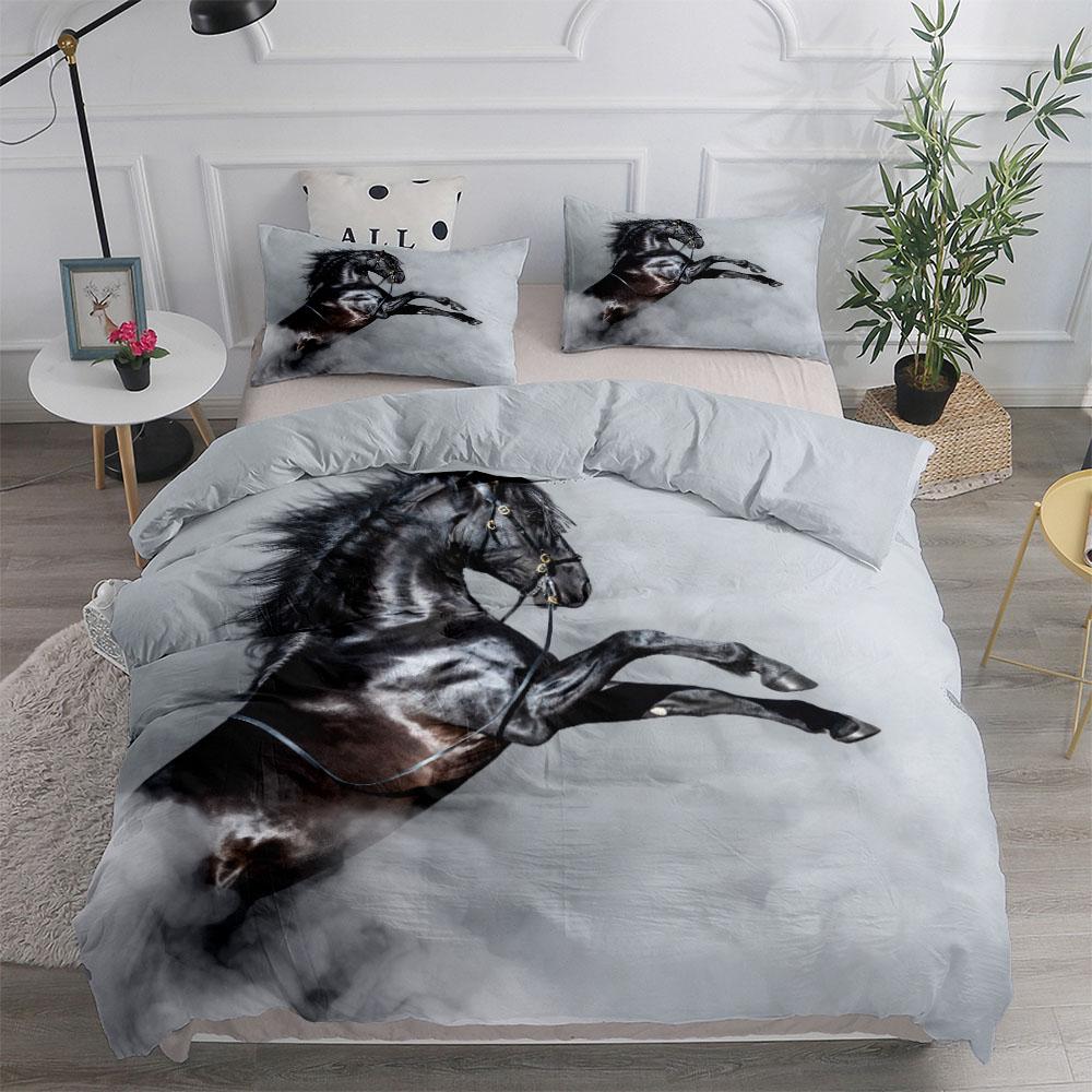 Horses In The Sunshine Duvet Cover Set Single Twin Double Queen King Cal King Size Bed Linen Set