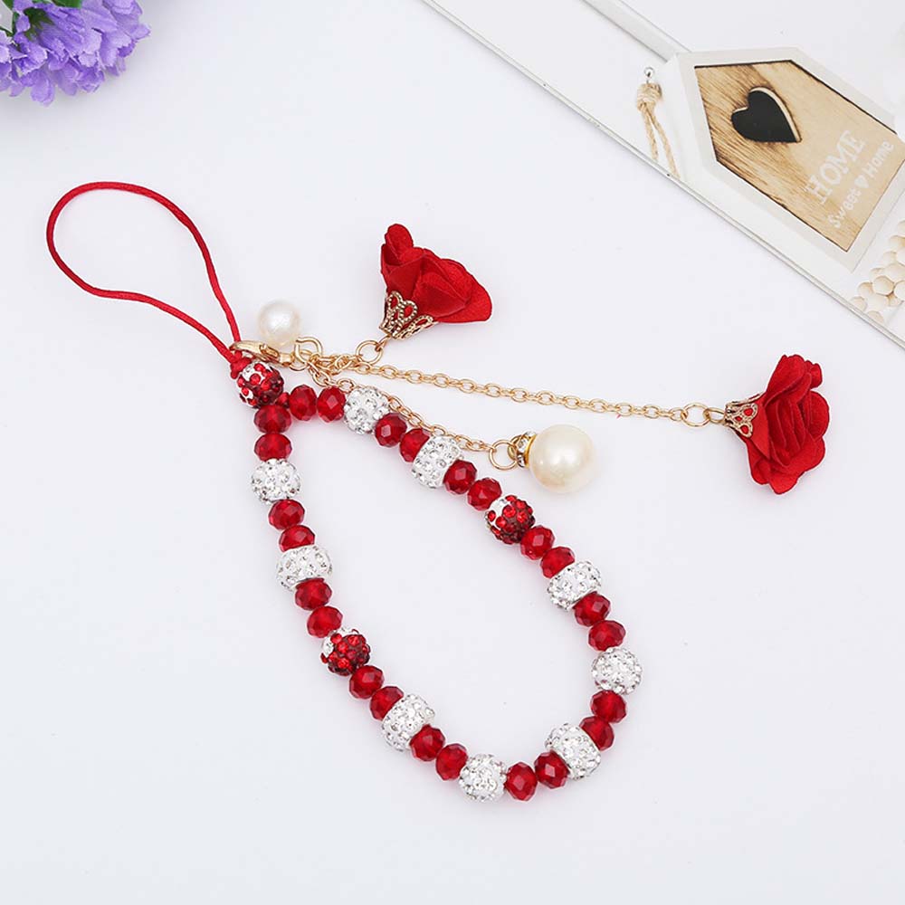 Accessories Flower Pendant Bracelet Mobile Phone Strap Lanyard Cell Phone Lanyard Wrist Straps