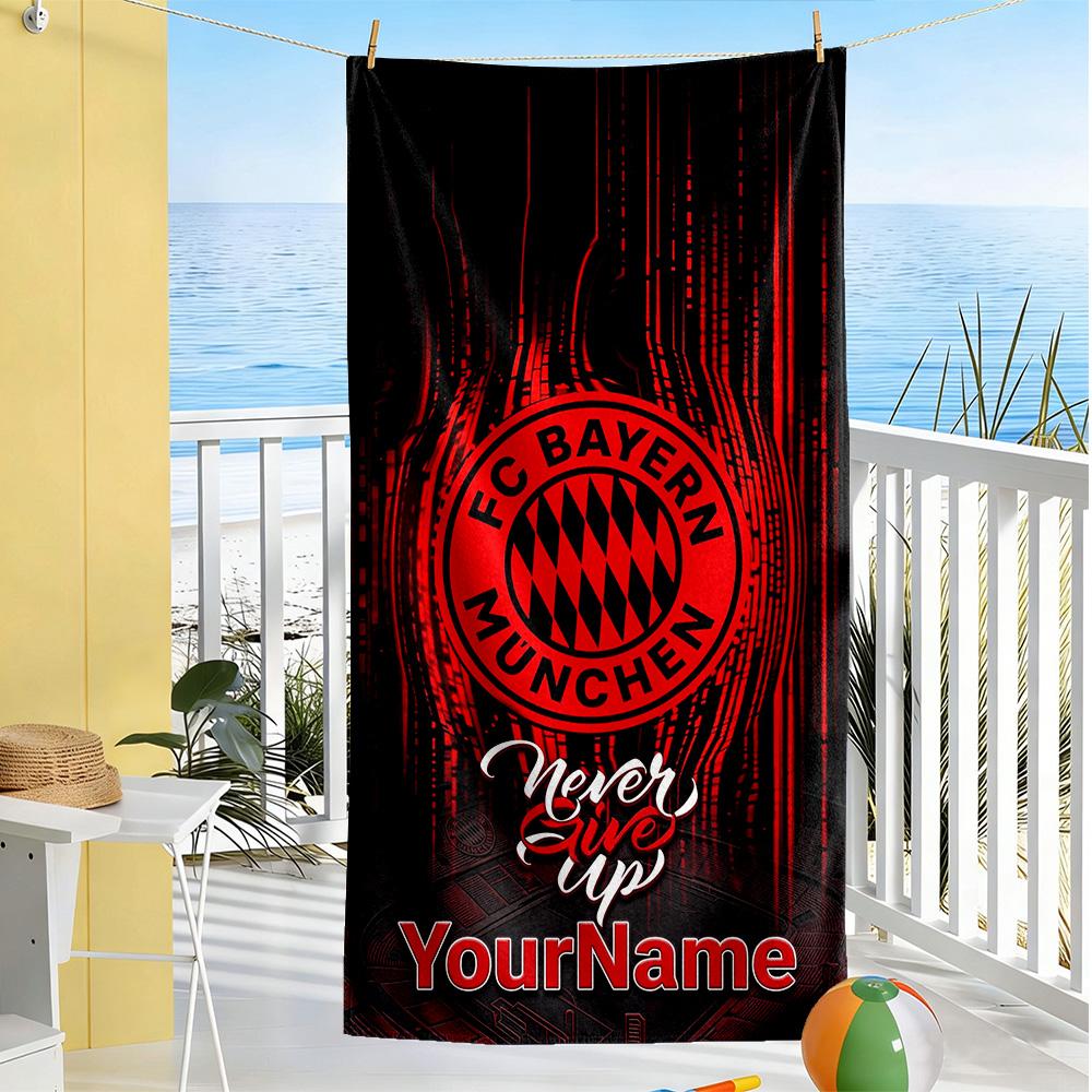 Bayern Munich Customizable Name Beach Towel Super Soft Microfiber Quickdry Fabric Portable for SwimmingBeachCamping Travel Beach AccessoriesGym