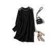 Chic Large-Area Rhinestone Epaulet! Show New Women's Long Sleeve Super Loose Cotton Dress Can Wear 90.00kg