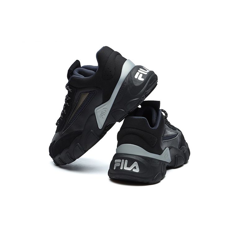 Fila Модные кроссовки Тканевые Многослойные Кожаные Повседневные Спортивные Низкие Кроссовки для образа жизни Мужские Кроссовки Черные F12M144120FBI
