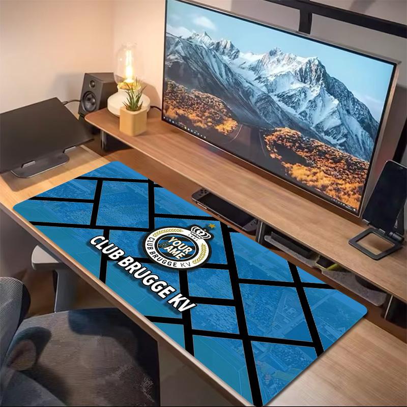 Club Brugge Kv Custom Name Large Size Mouse Pad Large Gaming Table Cushion Non-slip Laptop Tablet Big Mousepad XXL Mat Mini PC Playmat With Lock edge