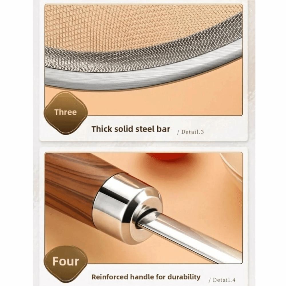 Rustproof Flour Filter Spoon Wooden Handle Matcha Sifter Mesh Net Leak Filter  Kitchen Tools