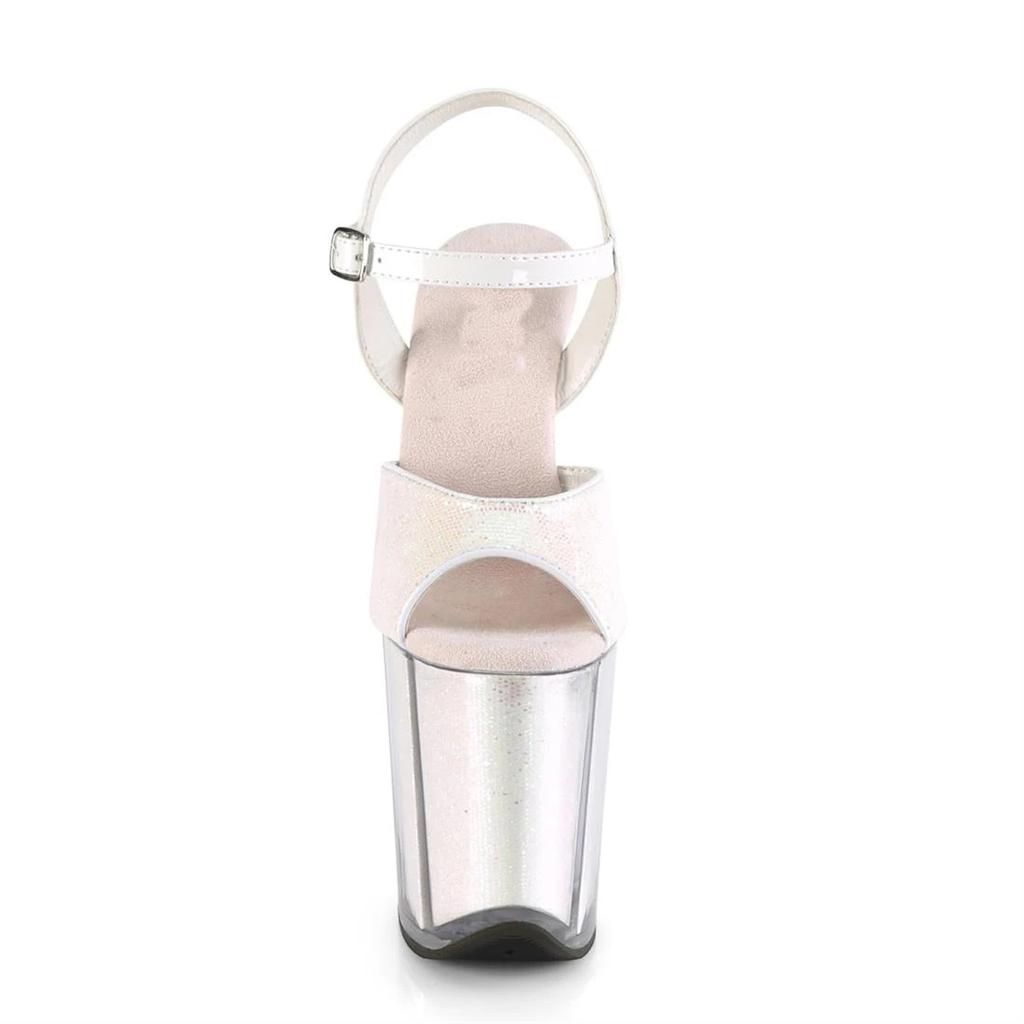 2024 женские новые сандалии на высоком каблуке 20 см, туфли для танцев на пилоне для ночного клуба, серебряные свадебные туфли с блестками YKC