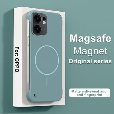 Безрамочный противоударный чехол Magsafe для Reno 13F 12 Pro 12F, Жесткий ПК, Ультратонкий, Матовый, Задняя крышка для беспроводной зарядки, Для бампера