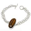 Tiger Eye Handmade 925 Sterling Silver Jewelry Bracelet 7-8" Y6v51