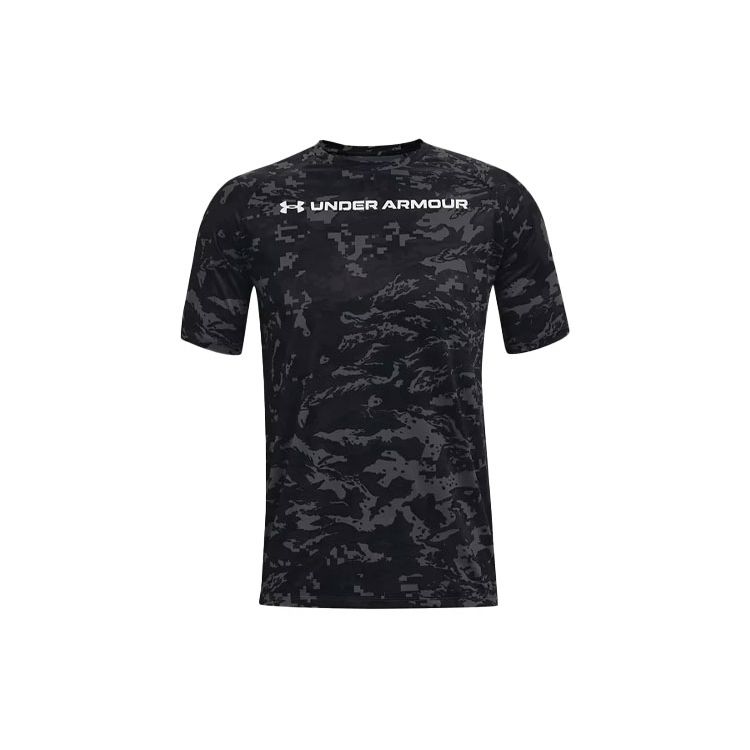 Under Armour Футболка с круглым вырезом и надписью ABC Camouflage Letter Training, мужские топы, персиково-серый цвет 1361698-012