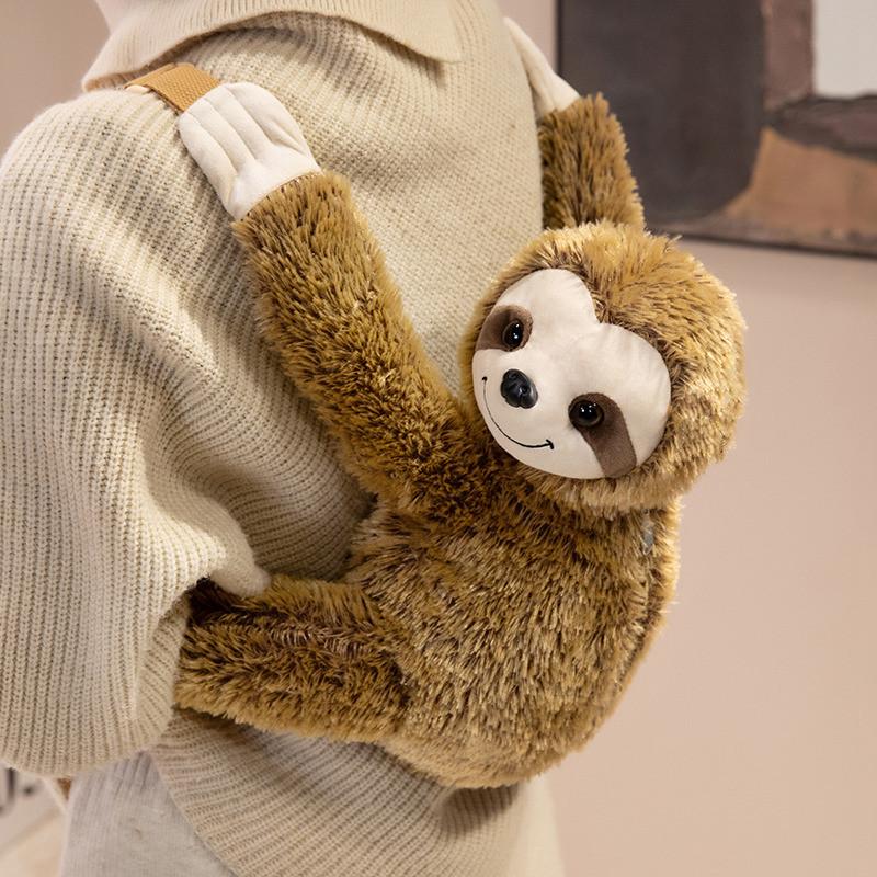 Nice 40Cm Lovely Plush Sloth Alpaca Lemur Elephant Backpack Toy Cute Animal Shoulders Bag Lions Rabbit Giraffe Nice Gift