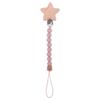1 Pc Useful Safety Baby Pacifier Chain Beech Wood Star Beads Anti-drop Soft Nipple Bracket Holder Toddler Toys Holder