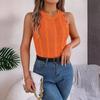 Summer Solid Color Twist Button Sleeveless Top Holiday Knitted Sweater
