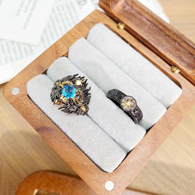 Halloween Retro Dark Spider Crow Open Ring Personality Niche Punk Stacking Wearing Trendy Cool Ring Girl