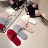 Women House Autumn Winter Furry Slippers Non-Slip Casual Indoor Flats Solid Colors Floor Shoes Ladies Flip Flops Warm Shoes