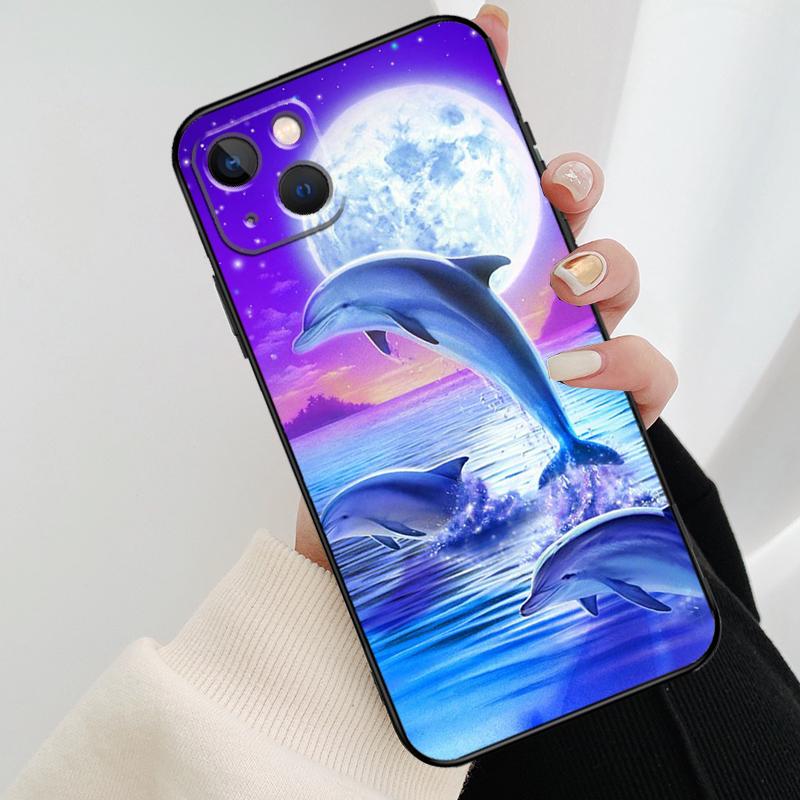 Милый Чехол для Телефона с Дельфином и Океаном Для iPhone 17 Pro Max 15 14 13 11 12 16 Pro Max mini 15 16 Plus 16e 17 Air Cover
