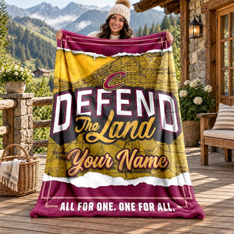 Cleveland Cavaliers Custom Name Flannel Blanket Personalized Soft Warm Plush Throw Blanket Customized Gift for Family Friends