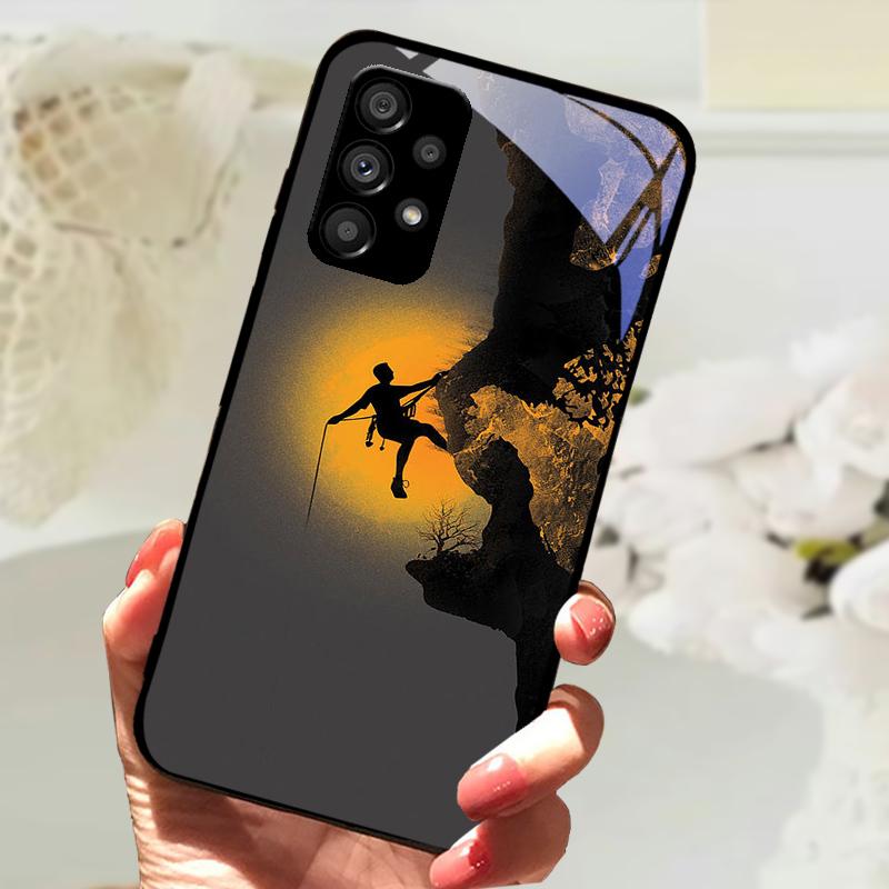 Стеклянный Чехол Для Samsung A13 A23 4G 5G Мультяшный Закаленный Стеклянный Чехол Для Телефона Для Galaxy A33 A53 A73 5G Жесткий ПК Стеклянный Защитный Чехол