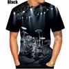 Футболка с джазовым барабаном и 3D-принтом для мужчин, крутая, смешная, креативная, с круглым вырезом