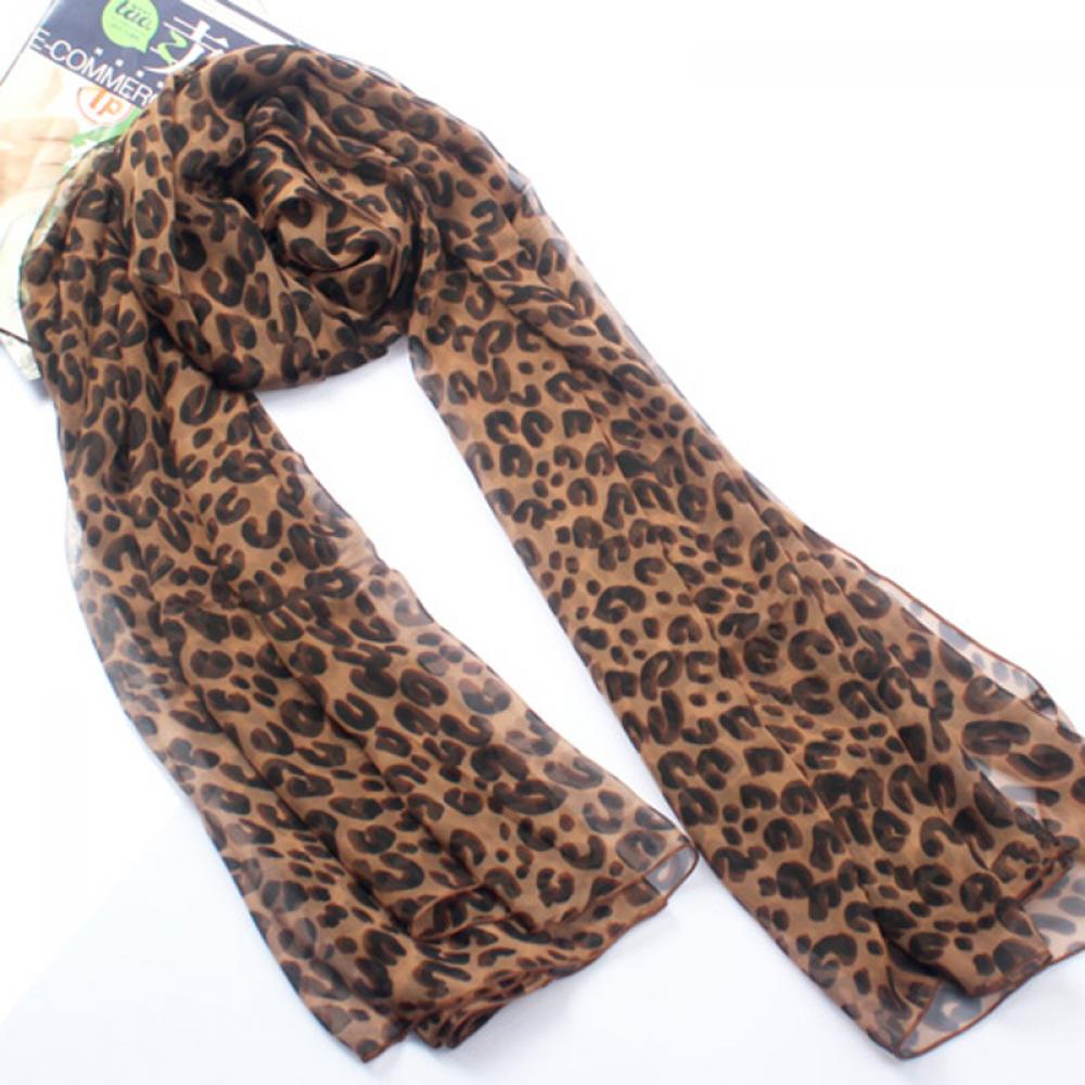 Gift Women Ladies Leopard Scarf Chiffon Wrap Shawl