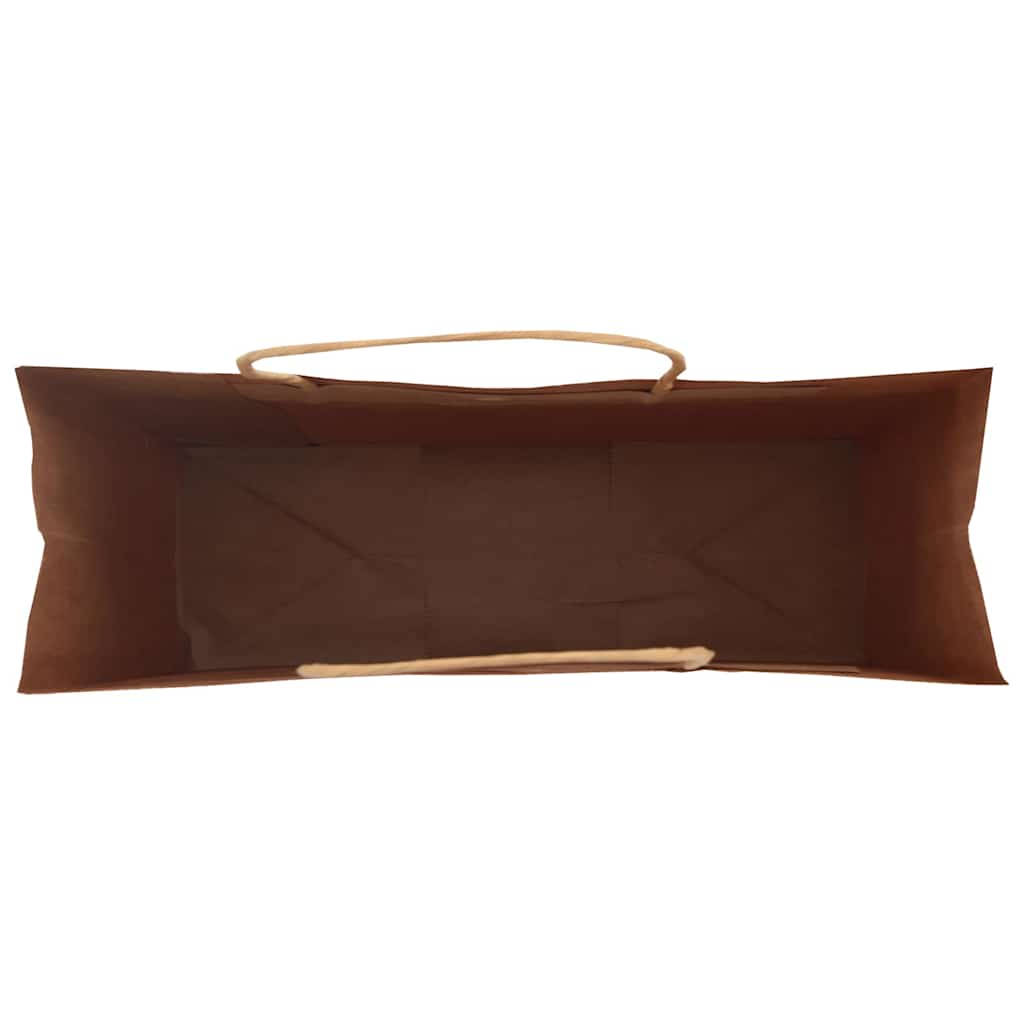 Torby Papierowe Kraft 50 Szt. Z Uchwytami Brązowe 32X12X42 Cm
