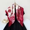 Silk Scarf Large Square Scarf Women's New 90cm Headband Satin Scarf Satin Scarf Sateen Large Square Scarf Printed Shawl