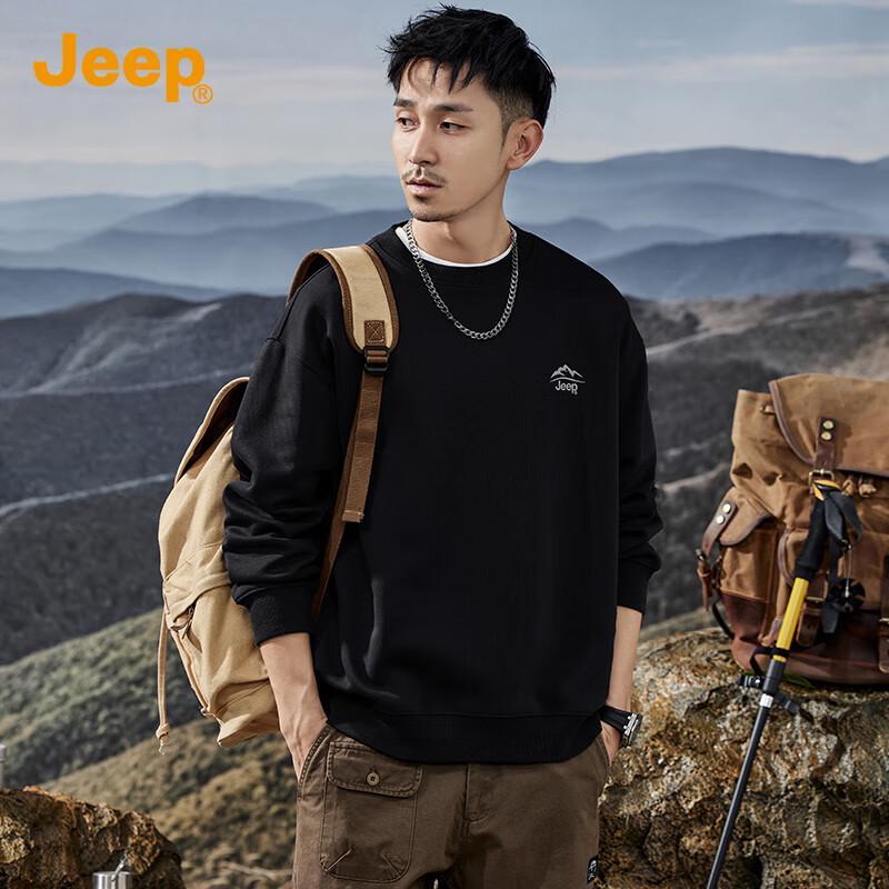 Jeep Мужской повседневный свитшот свободного кроя с круглым вырезом