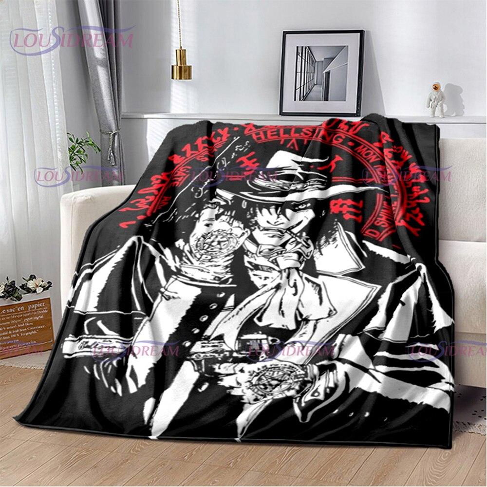 Одеяло серии аниме «Хеллсинг», одеяло с принтом «Алукард», мягкое покрывало, пляжное теплое дорожное покрывало для детей, подарок для мальчиков и девочек