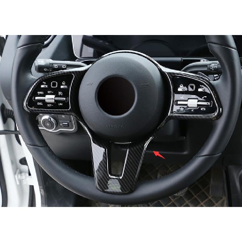 ABS Carbon Fiber Steering Wheel Decor Cover Trim 1PCS For 2019-2021 Benz C-Class