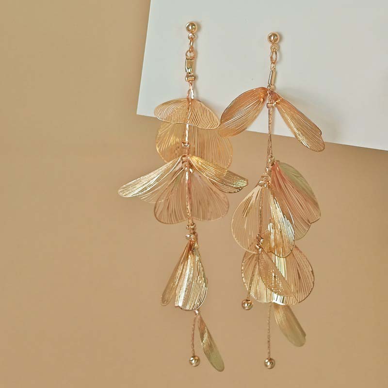 Модные длинные серьги-подвески с кисточками и лепестками для женщин, роскошные металлические серьги с кристаллами и полыми цветами, темпераментные серьги, свадебные циркониевые подарки