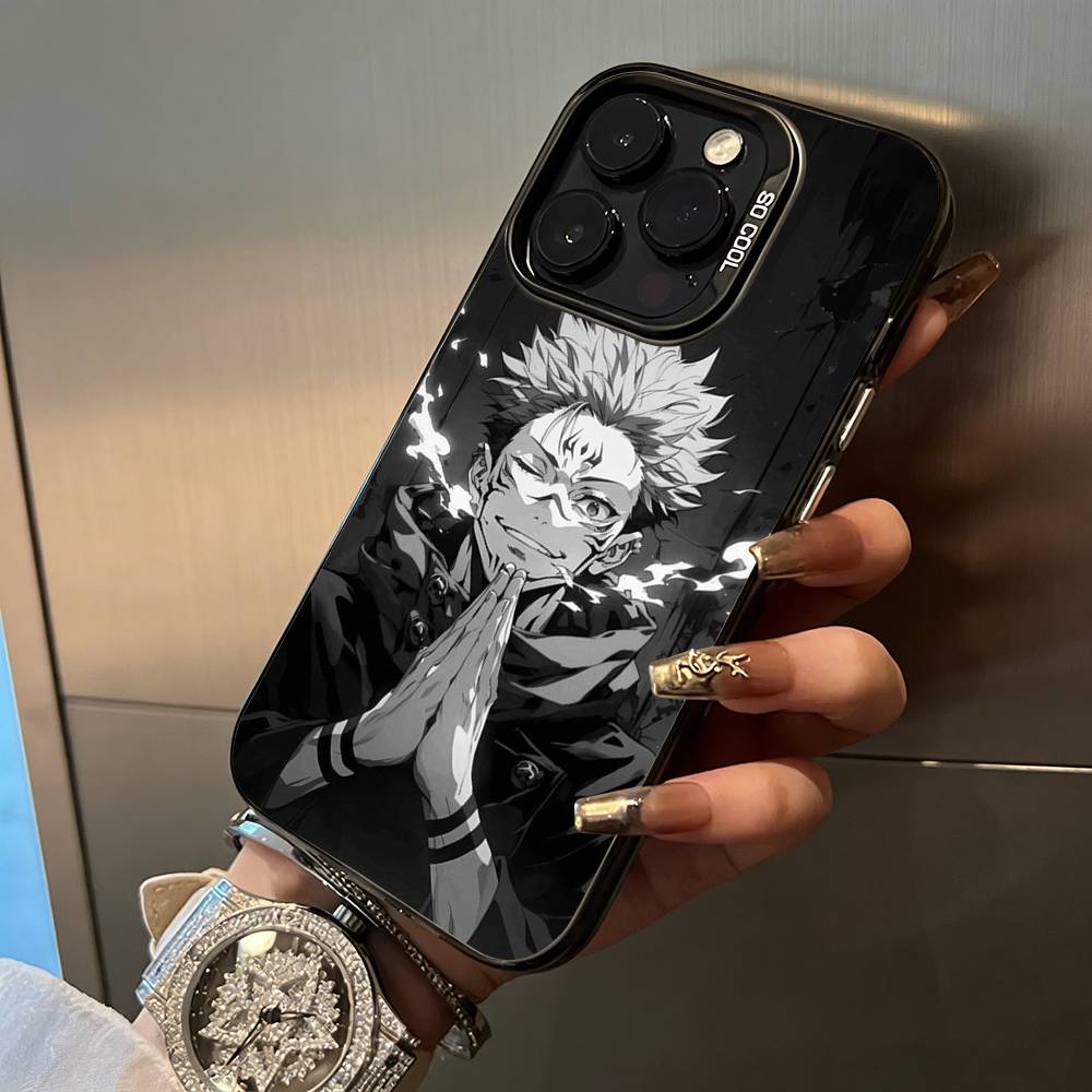 Популярный-Аниме--Магическая Битва Чехол для Телефона Для iPhone 17,16,15,14,13,12,11 Plus Pro Max Цветной Серебристый Чехол для Телефона