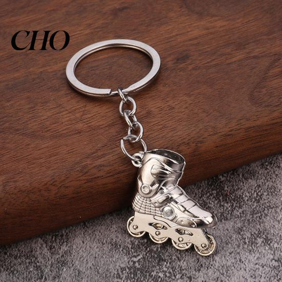 Keychain Gift Zinc Alloy Pendant, 3D Simulated Roller Skate Shape Multi-color Accessory Key Ring, Multiple Colors Practical Hanging Metal Plated