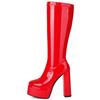 Fashion New Knee High Boots Women Platform 2024 Sexy Punk Goth High Heels Black Red Women's Long Boot Fetish Winter Shoes Large Size 44