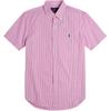 Polo Ss24 Рубашка с коротким рукавом из хлопкового поплина в полоску с вышивкой логотипа Pony Мужские рубашки Розовый 710843662-003
