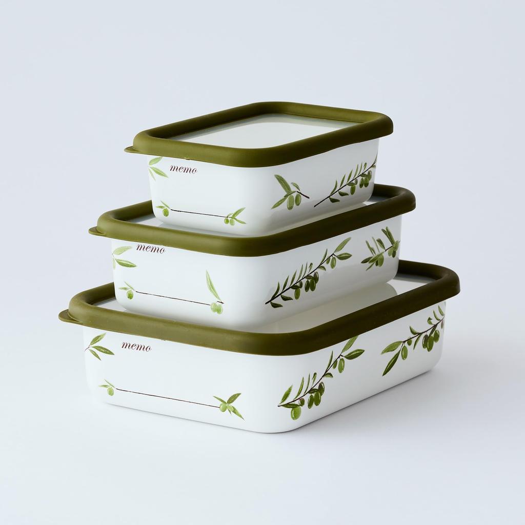 Эмалевая емкость для хранения Fuji с разделом для заметок, который можно стирать, используя глубокую емкость с наклейкой в виде оливкового узора, эмаль, ручка на масляной основе, тип M,