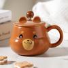 Творческий мультфильм керамическая чашка с крышкой высокая стоимость бытовой пара стакан воды подарочная коробка с рукой подарочный стиль