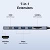 BENFEI USB C Hub USB C Hub Multiport to HDMI to Card PD 100W Зарядка Power Delivery Thunderbolt Совместимость с iPhone 15 MacBook iPad 7in1, адаптер,